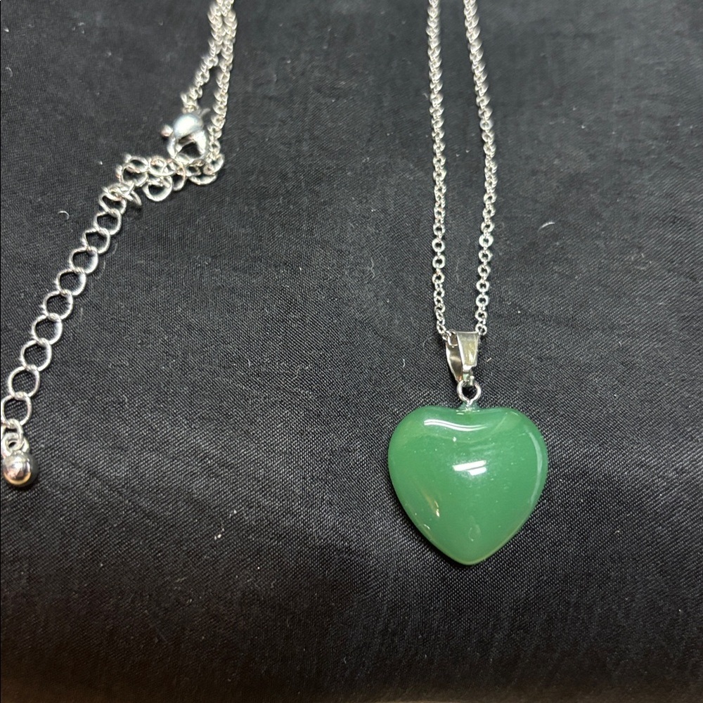 Green Heart Pendant Necklace